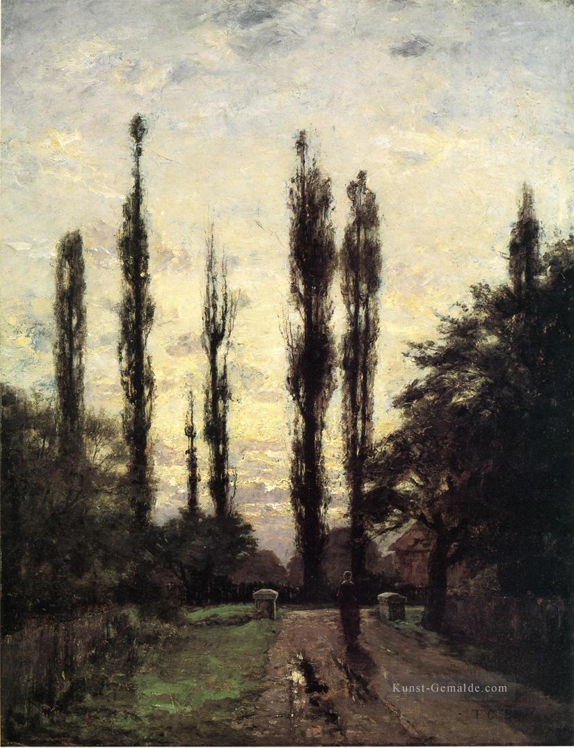 Evening Poplars Impressionist Indiana Landschaften Theodore Clement Steele Ölgemälde